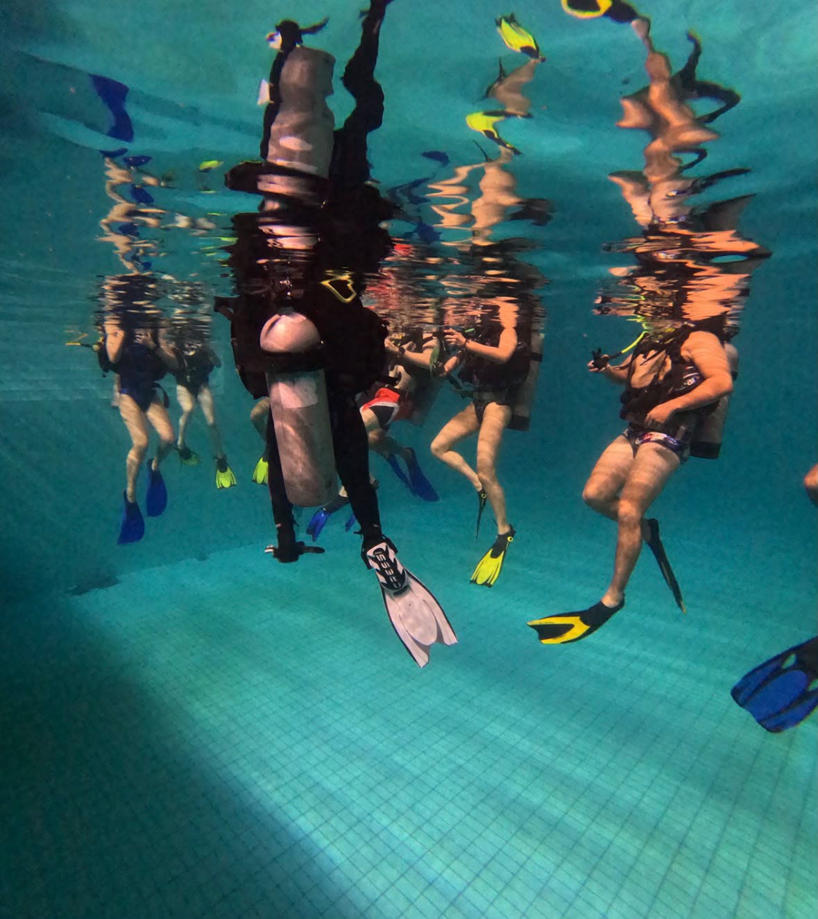 Práctica en alberca del curso Open Water